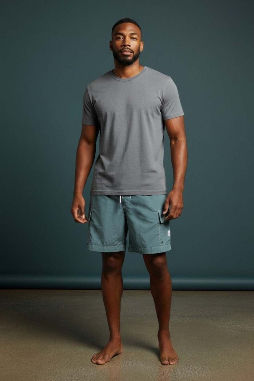 Fair Harbor Men's Cargo Board Shorts with Elastic Waist